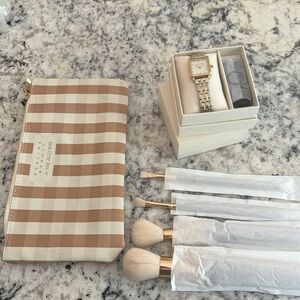 (SOLD)Bundle- Larsson And Jennings Boyfriend Watch and Makeup Brushes